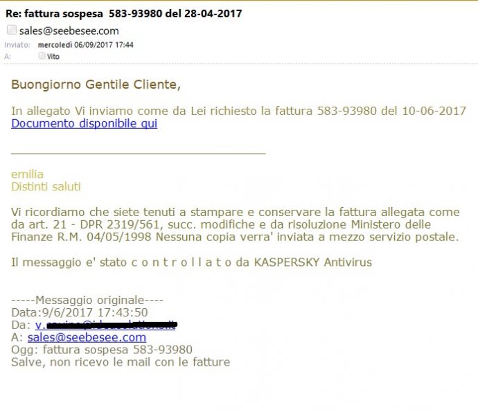 Come Concordato Le Invio In Allegato Il Documento Richiesto